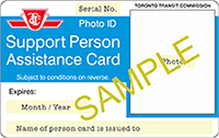 TTC Support Person Assistance Card