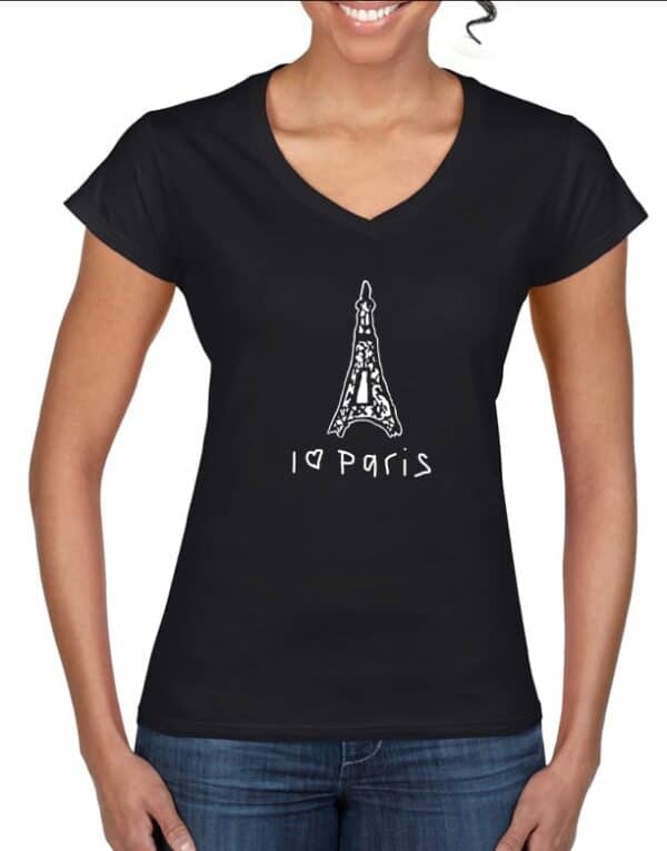 Black I Love Paris Women T-shirt