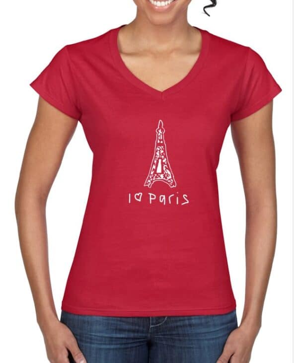Red I Love Paris Women T-shirt